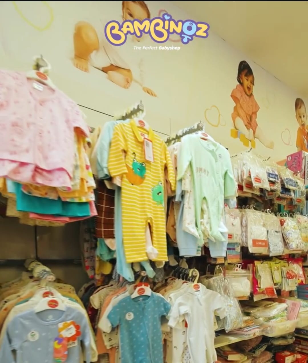 Baby clothes display showcase